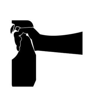 Hand holding a spray bottle 스톡 일러스트