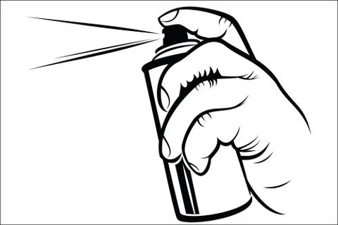 Hand holding spray Stock Illustration