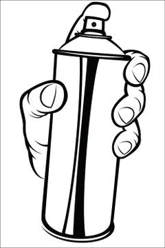 Hand Holding Spray Paint Stock Illustration