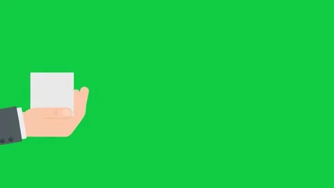 Hand holding a square piece, offering it as a symbol of giving. Stock Footage 299045919