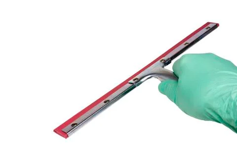 Hand holding a squeegee Stock Photos