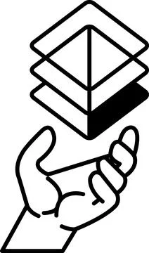 Hand holding a stack of blocks Stock Illustration