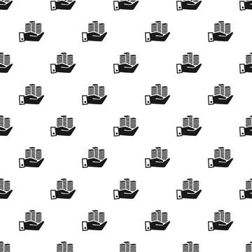 Hand holding stack of coins seamless pattern Illustrazione stock