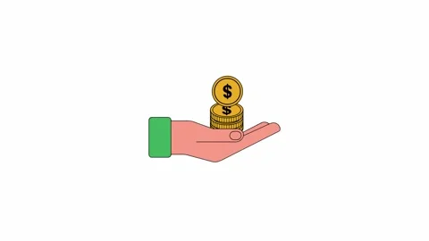 Hand Holding Stack of Gold Dollar Coins for Financial Growth Concept 스톡 동영상 334702281
