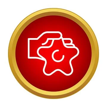 Hand holding star shape cookie baking icon Stock Illustration
