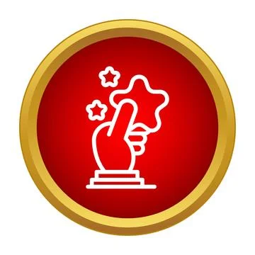 Hand holding star trophy icon for success Stock Illustration
