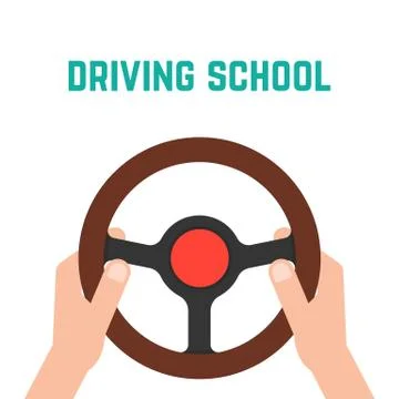 Hand holding steering wheel Stock Illustration