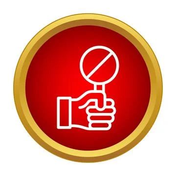 Hand holding stop sign presenting restriction concept Stock Illustration