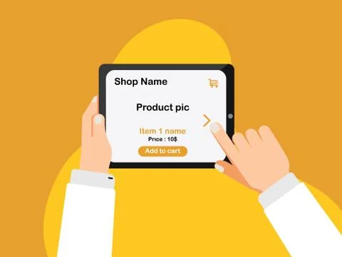 Hand holding Tablet Illustrazione stock