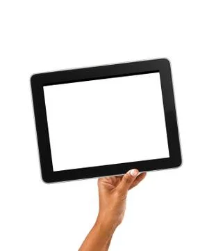 Hand holding a tablet Stock Photos