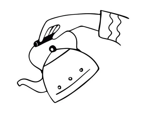 Hand holding a teapot Stock Illustration
