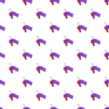 Hand holding test tube pattern seamless background Illustrazione stock