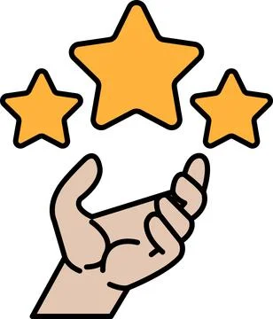 A hand holding three stars Stock Illustration