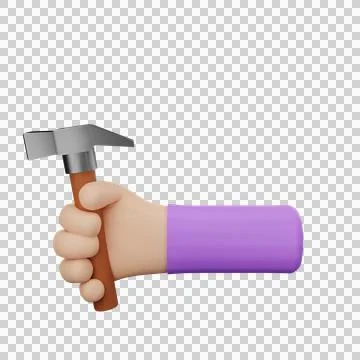 A hand holding a tool hammer Stock Illustration