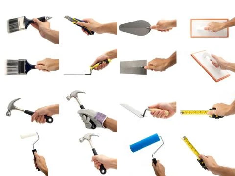 Hand holding tool set Stock Photos