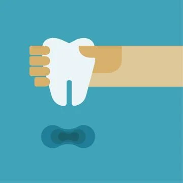 Hand holding the tooth Stock Illustration