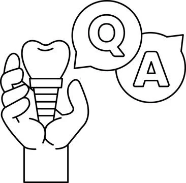 A hand holding a toothbrush with a question mark above it Stock Illustration