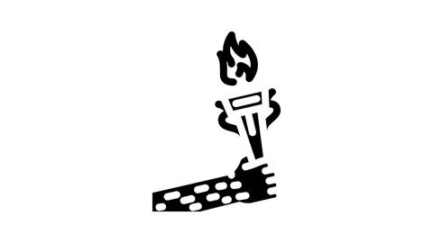Hand holding torch progress glyph icon animation Stock Footage 326739638