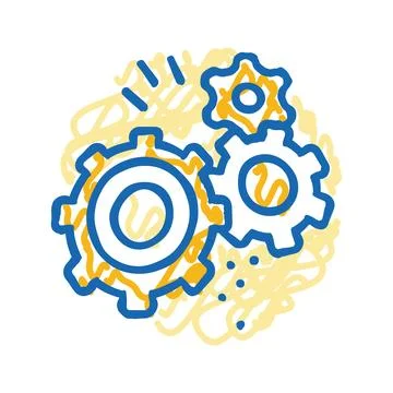 Hand holding torch progress icon doodle illustration Illustrazione stock