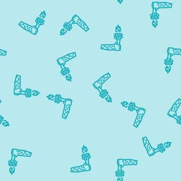 Hand holding torch progress line vector seamless pattern Stockillustratie