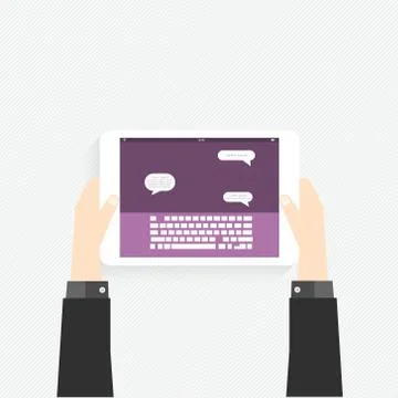 Hand holding a touchpad pc (tablet) Illustrazione stock