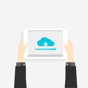 Hand holding a touchpad pc (tablet) Illustrazione stock