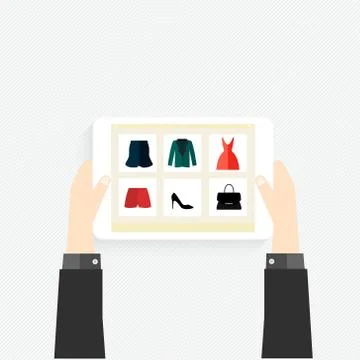 Hand holding a touchpad pc (tablet) Stock Illustration