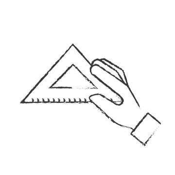 Hand holding triangle ruler supply イラスト素材