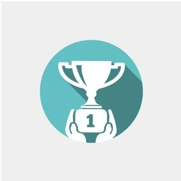 Hand holding trophy Stock Illustration