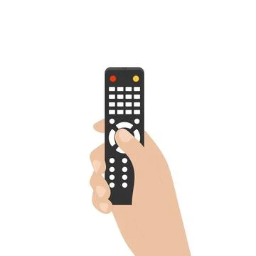 Hand Holding TV Remote Control Vector Illustration Stock Illustration