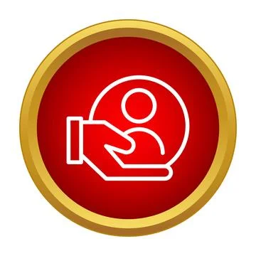 Hand holding user icon for customer support Stock Illustration