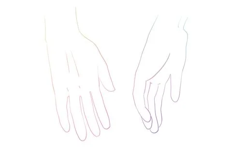 Hand holding vector icon, rainbow line Stock Illustration