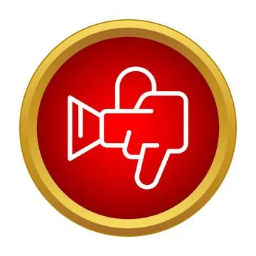 Hand holding video camera recording content icon Stock Illustration