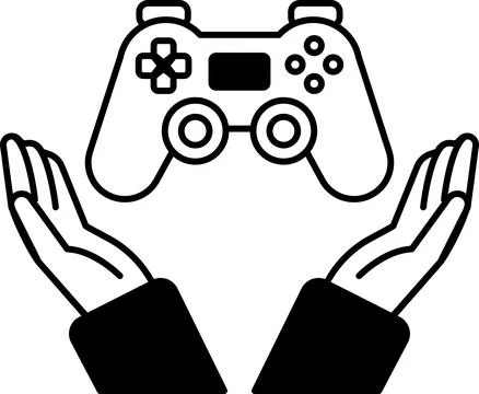 A hand holding a video game controller Stock Illustration