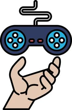 A hand holding a video game controller Stock Illustration