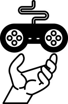 Hand holding a video game controller Stock Illustration