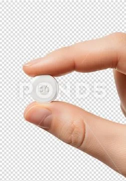 Hand holding vitamin b6 pill, essential nutrient for metabolism PSD Template