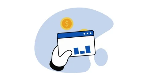 Hand holding web browser with dollar coin online payment 2D animation Stock Footage 342000313