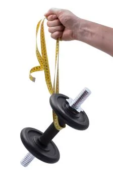 Hand holding weights Stock Photos