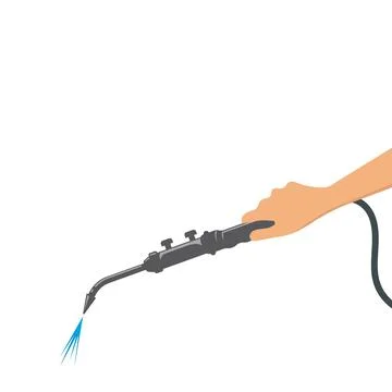 Hand holding welding tool icon vector illustration concept design Stock Illustration