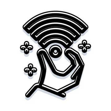 Hand holding wireless signal network connectivity concept Stock Illustration