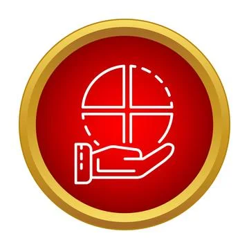 Hand holding world globe icon illustrating global support Stock Illustration