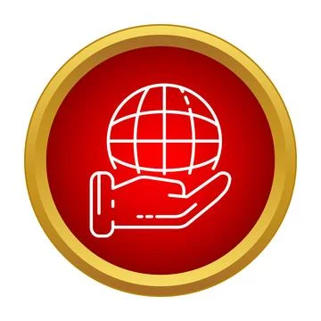 Hand holding world globe icon illustrating global care Stock Illustration
