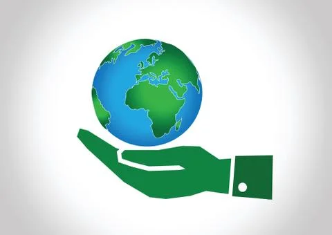 Hand holding world globe Stock Illustration