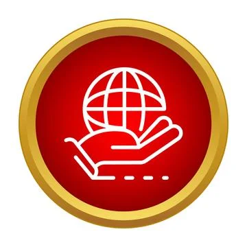 Hand holding world globe providing global care Stock Illustration