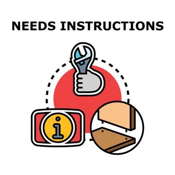 Hand holding wrench with assembly instructions concept Ilustración de archivo