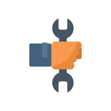 Hand holding wrench spanner tool support assistance concept illustration 스톡 일러스트