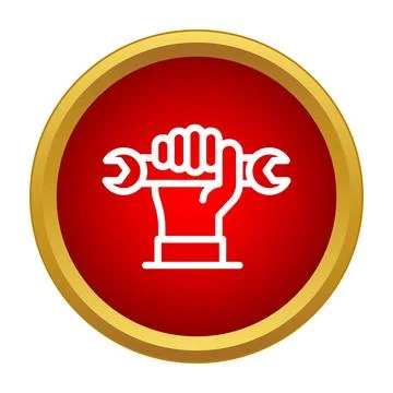 Hand holding wrench symbolizing labor and solidarity Ilustración de archivo