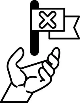 Hand holding a X flag Stock Illustration
