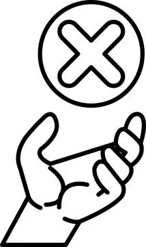 Hand is holding a X Stock Illustration